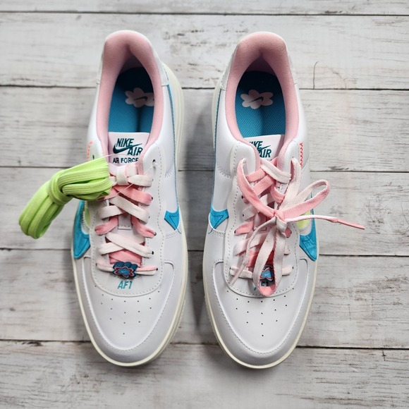 Sz 10 WMNS NIKE‎ AF1 PLT.AF.ORM White Baltic Blue DZ5197 100 - New/NoLid - Picture 5 of 9